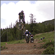 JS airing out a double to take the lead in the biker-x.
